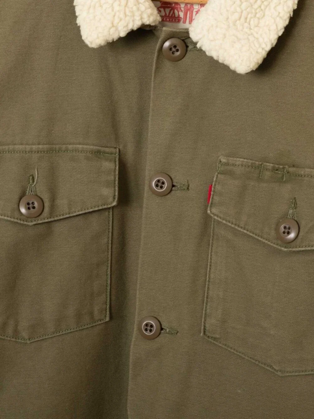 Levi's Men's Sherpa Lined Military Fatigue Shaket Jacket Olive Green Small S